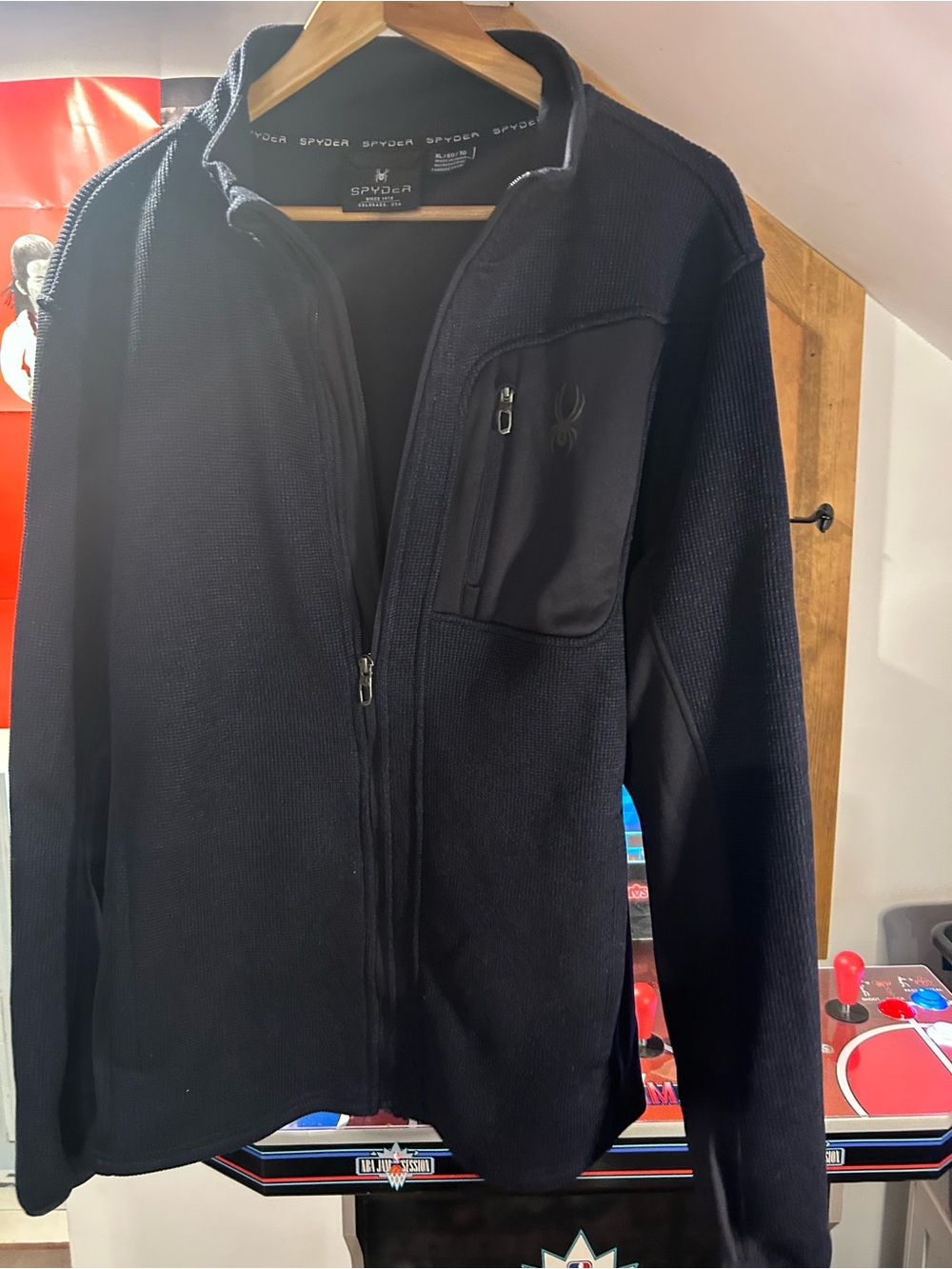 Spyder Men's Black Full-Zip Knit Sweater Jacket